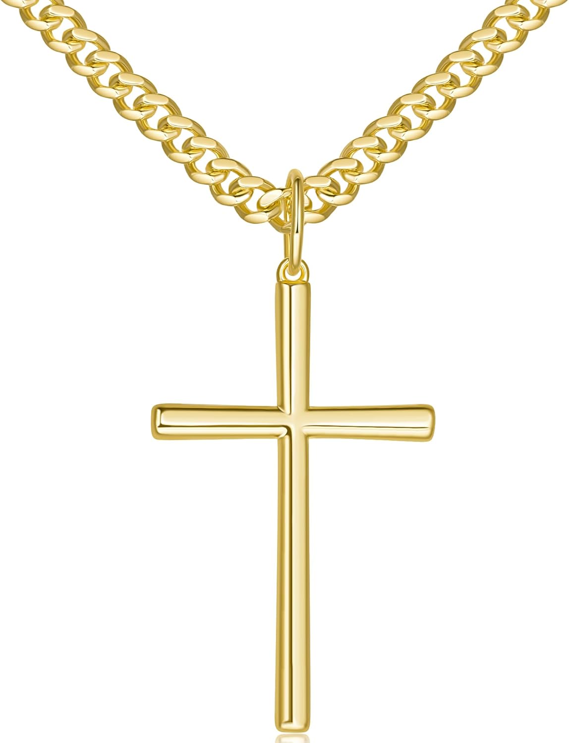 Cross Necklace Cross Chain for Men Cuban Link Bold in Form Dainty Gold Crosses Pendant Necklace for Men