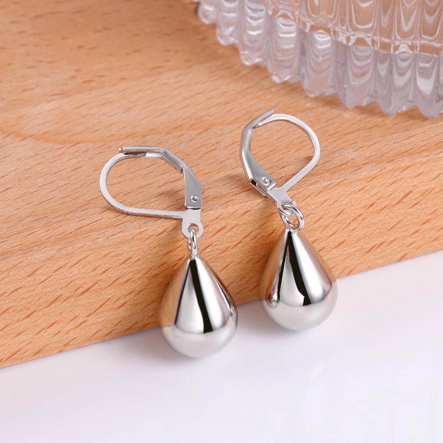 925 Sterling Silver Teardrop Earrings for Women Girls Waterdrop #OWK011