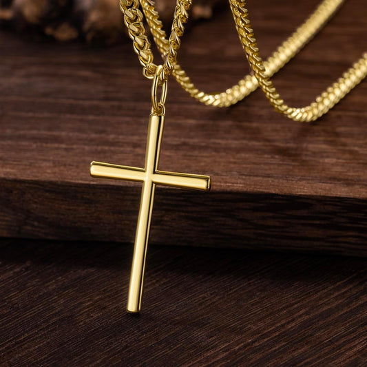 Cross Necklace Cross Chain for Men Cuban Link Bold in Form Dainty Gold Crosses Pendant Necklace for Men
